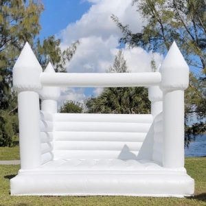 luxury white bounce house rental in Miami